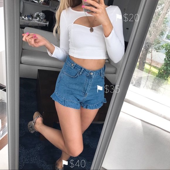 🆕 RUFFLED HIGH WAIST JEAN SHORTS! - Picture 8 of 8